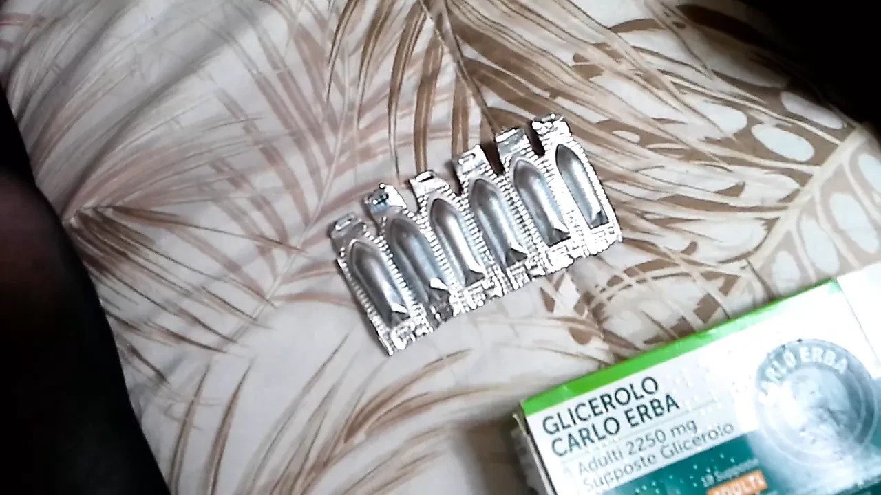 Glycerin suppositories pushed in the ass with a vibrator