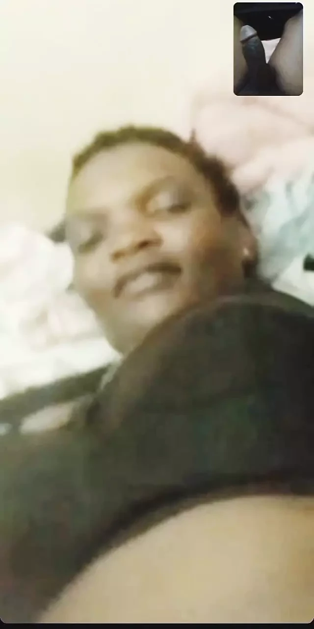 Ebony horny mama masturbating on video call with bbc giant cock guy