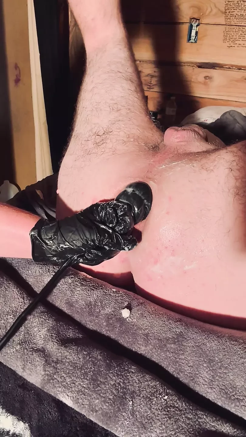 Fisted hard forced to piss all over myself