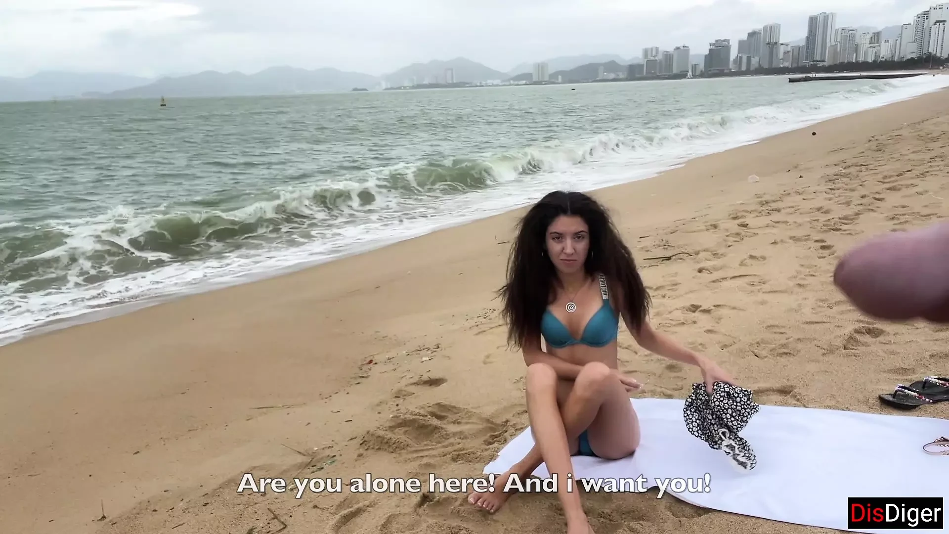 Babe Can I Cum On Your Tits? – Public Cock Flashing On The Beach
