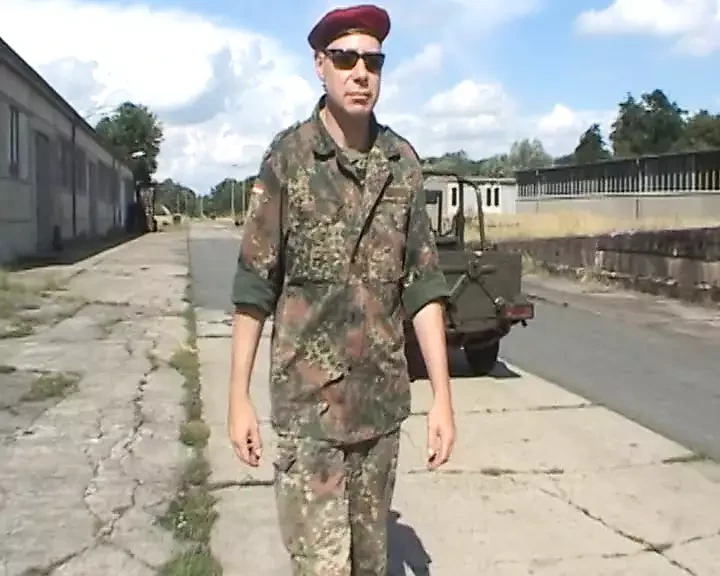A curvy German babe gets dominated by her military master