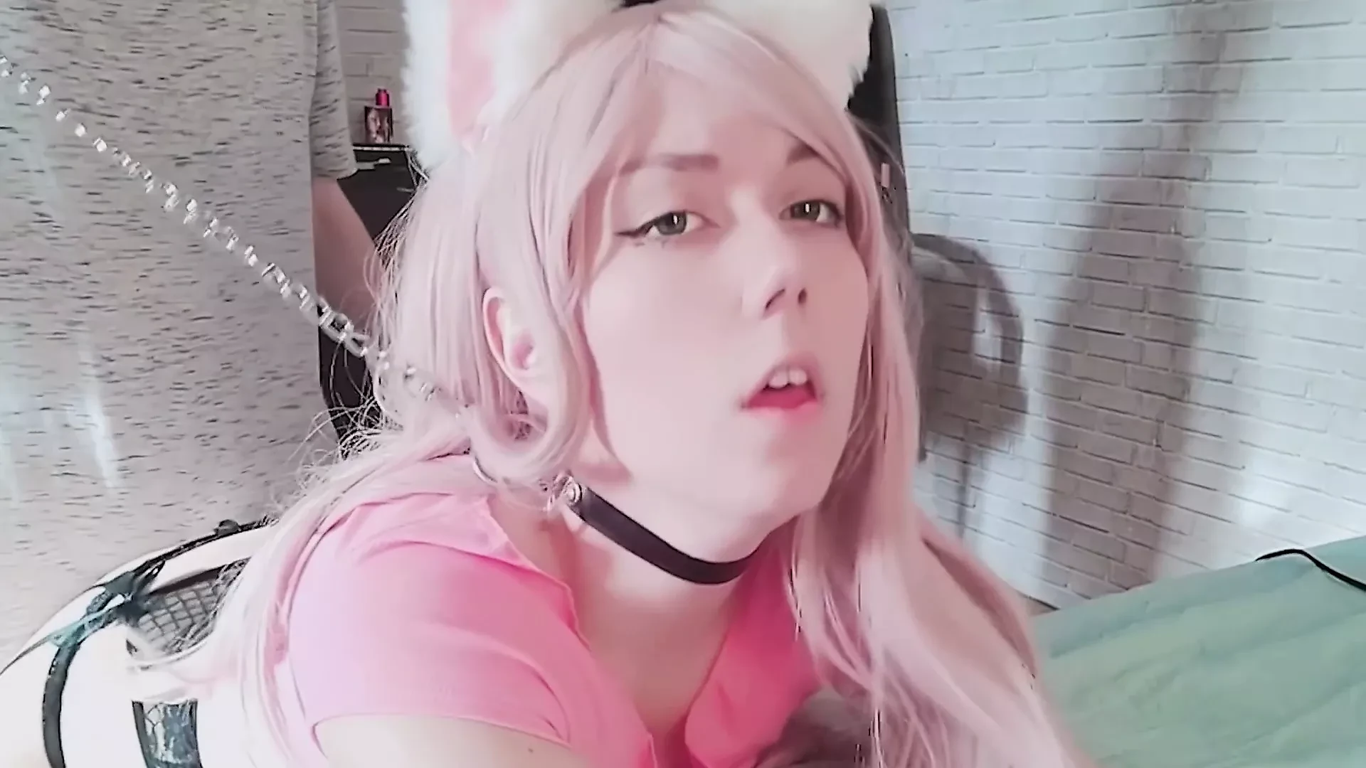 Pet the Catgirl and Fed her with Cum