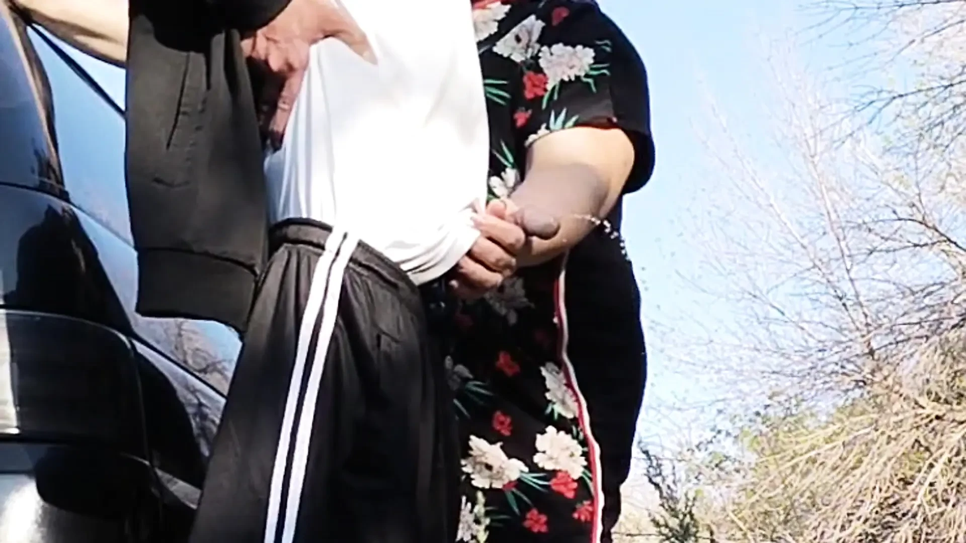 Mother-in-law holds my dick while I pee and then sucks it in public