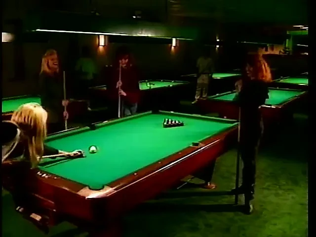 Lesbian foursome pussy licking party on the pool table