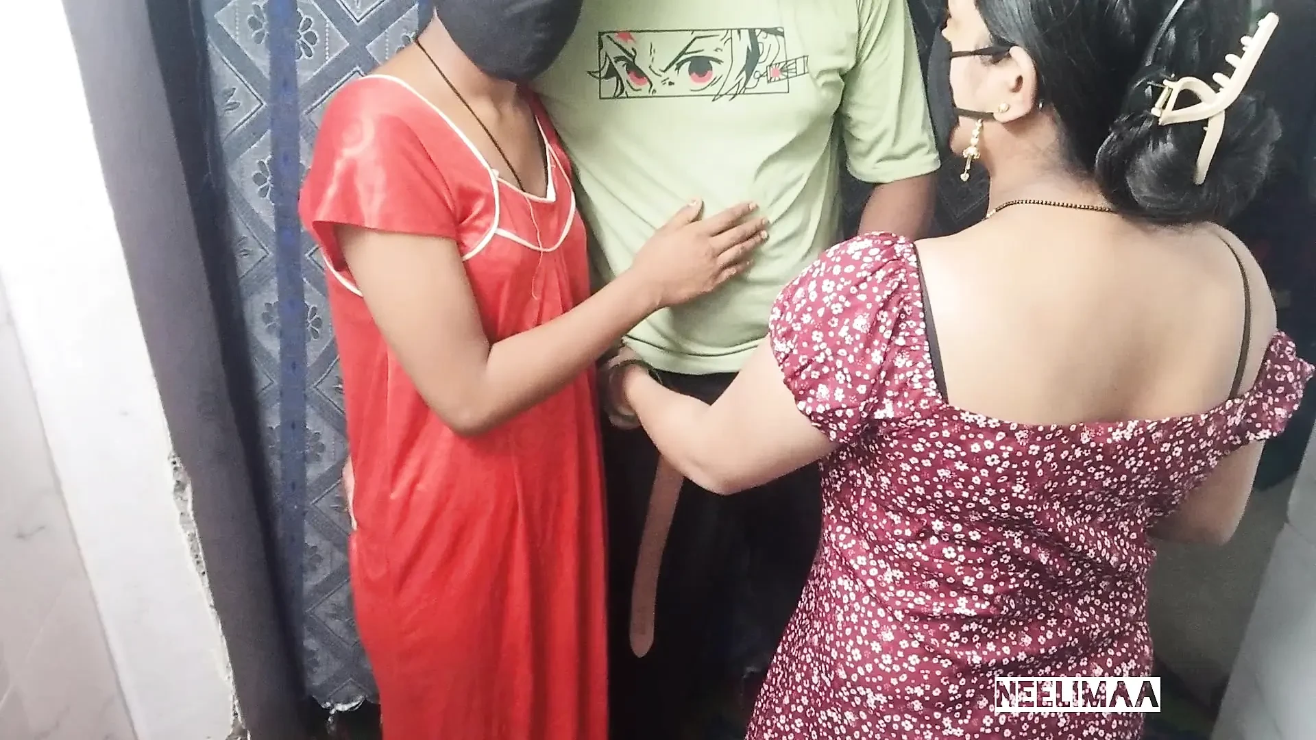 Indian Desi Jeeja Sali And Wife Threesome Video. Indian Threesome Video.