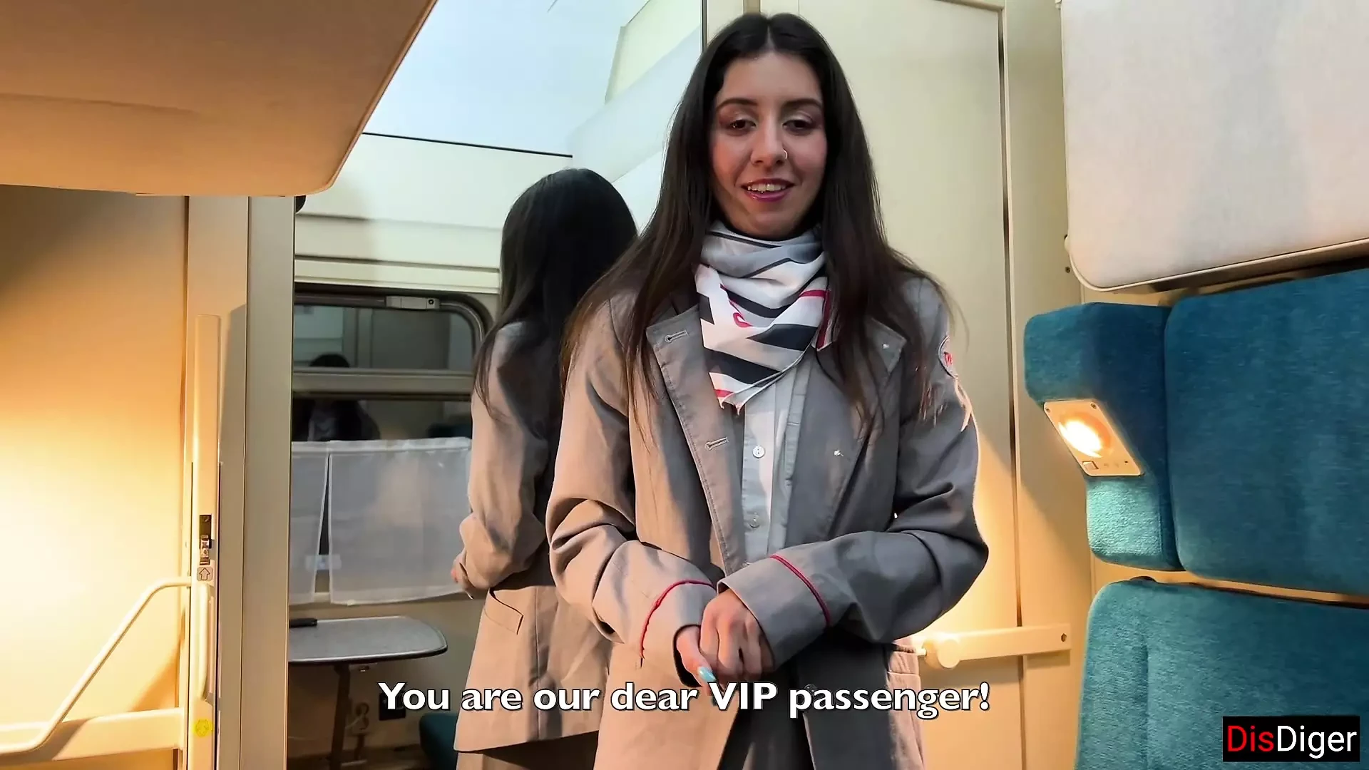 The guilty train conductor offered a premium service to the passenger – Anal and Cumwalk