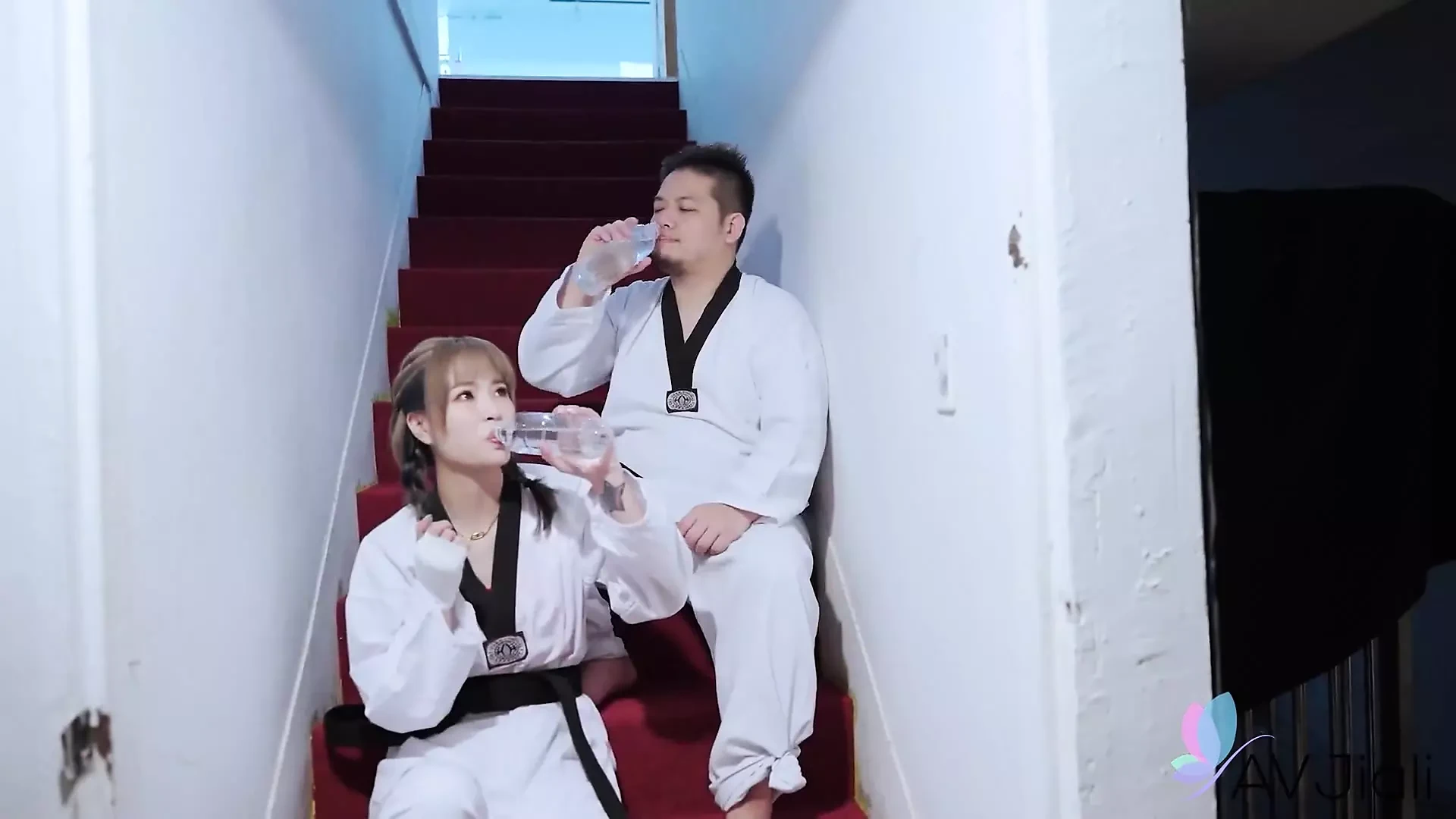 Bad bad fucks her karate master in the dojo