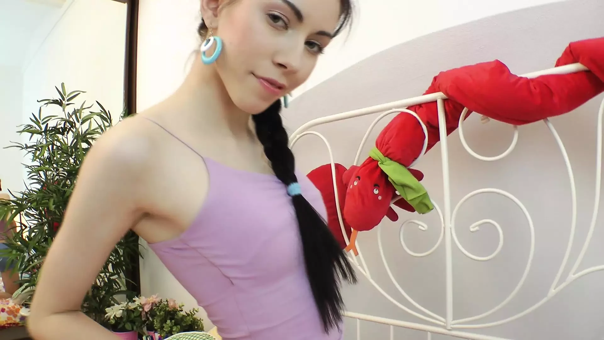 shy teen gets fucked first with dildo and then hard