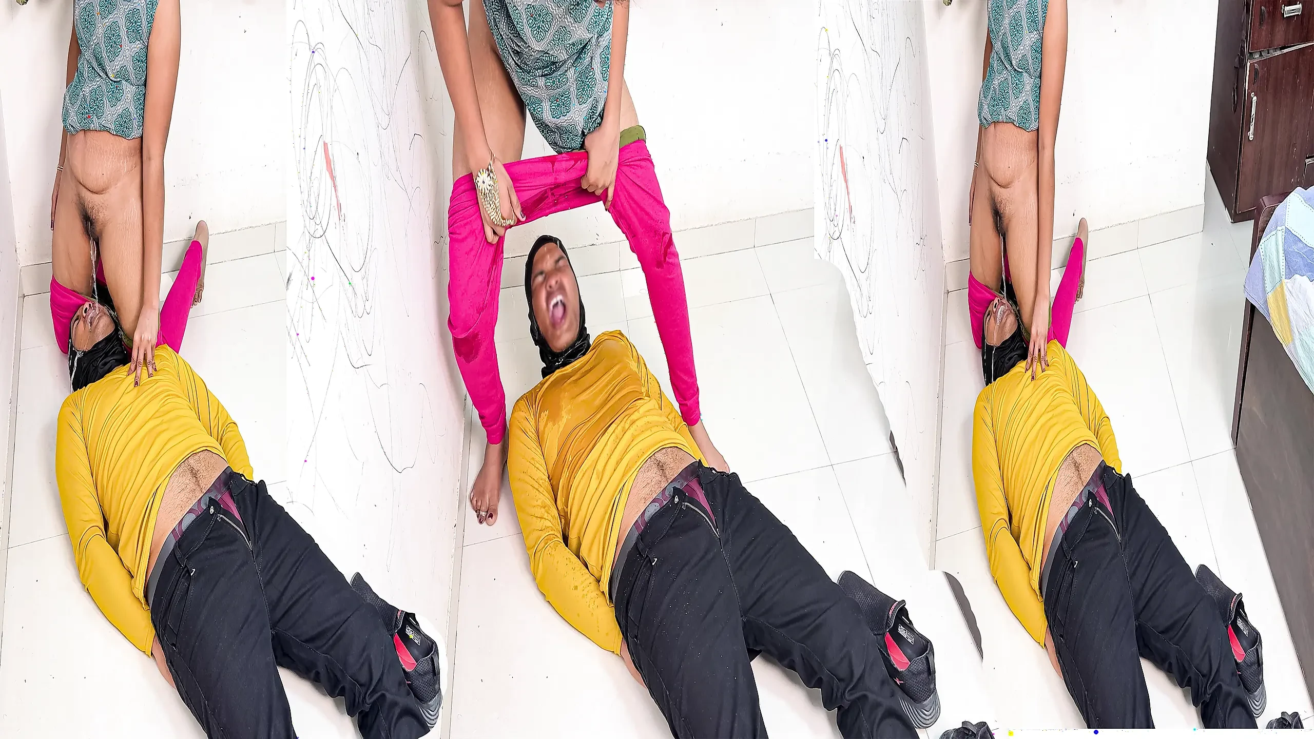 A thief broke into Komal’s house, looted gold, and kicked it from behind.