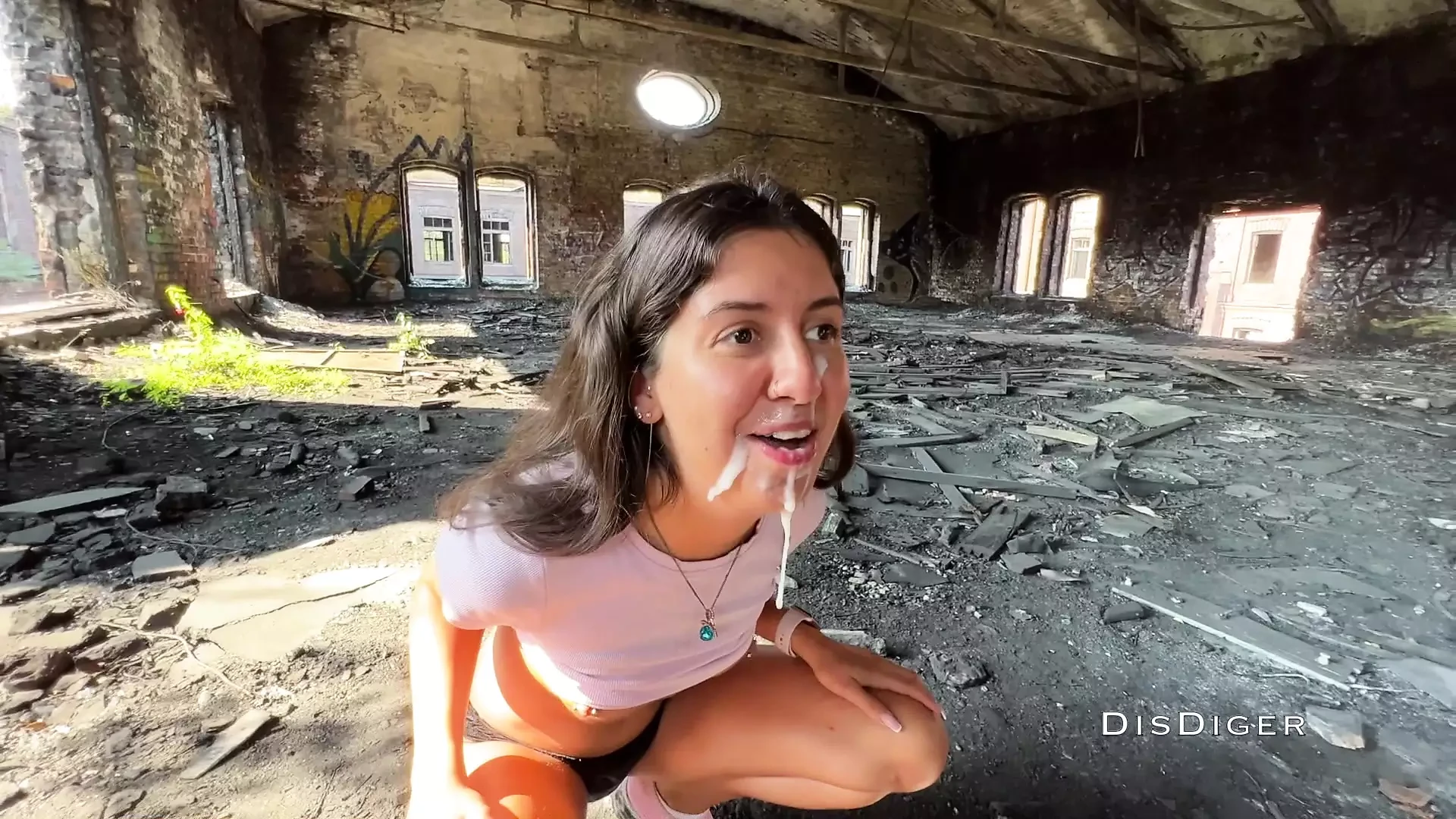 Caught a daring bitch at the old factory and fucked in the ass