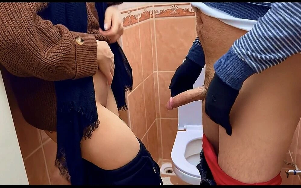 Hijab Sex in a Train Station Restroom