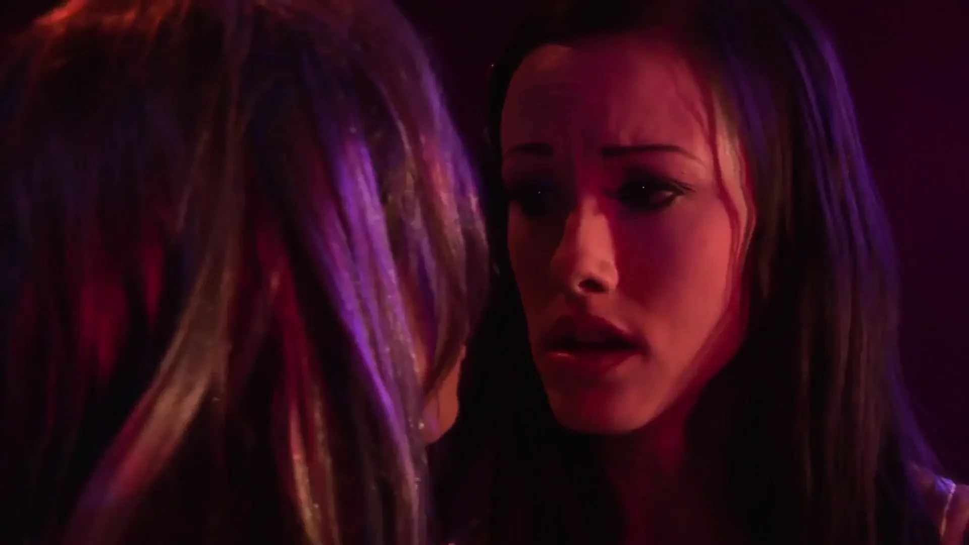 Submissive girl to her 2 mistress in the leather sexy outfit. She feels that torment