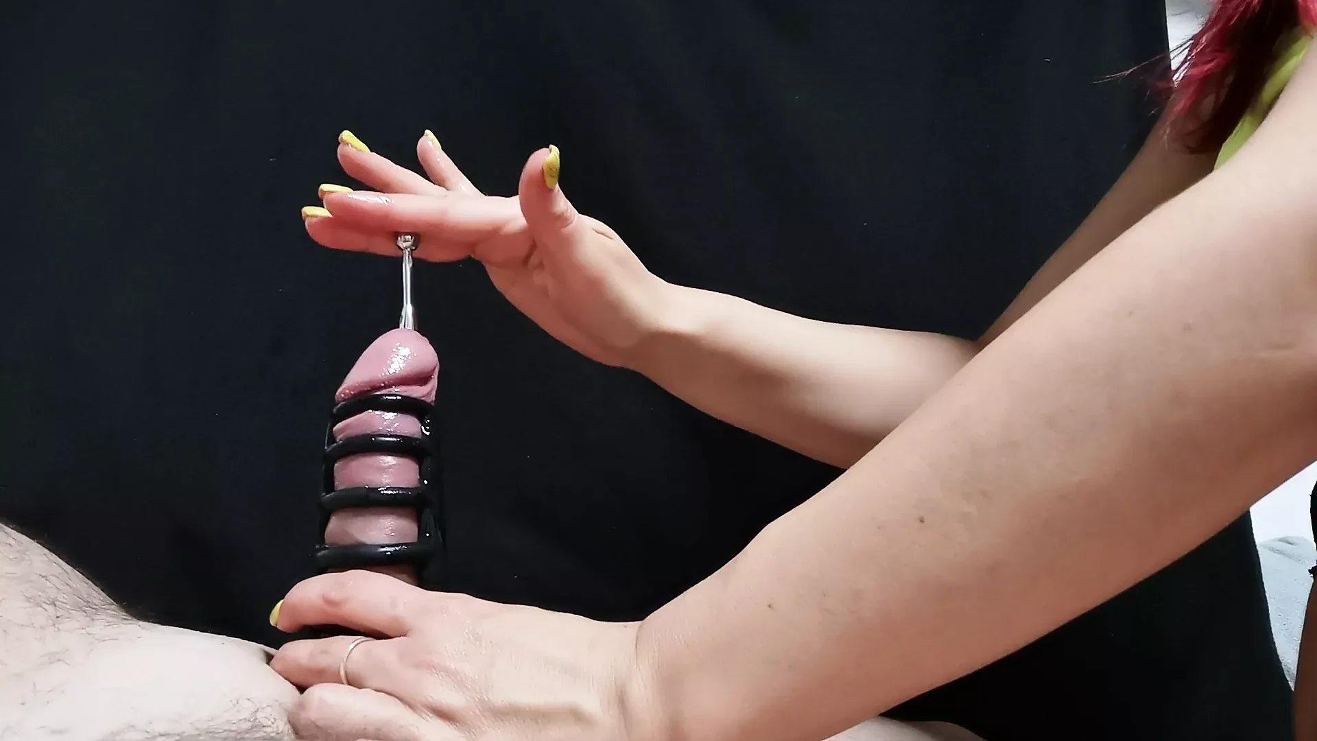 Femdom sounding urethra and cum