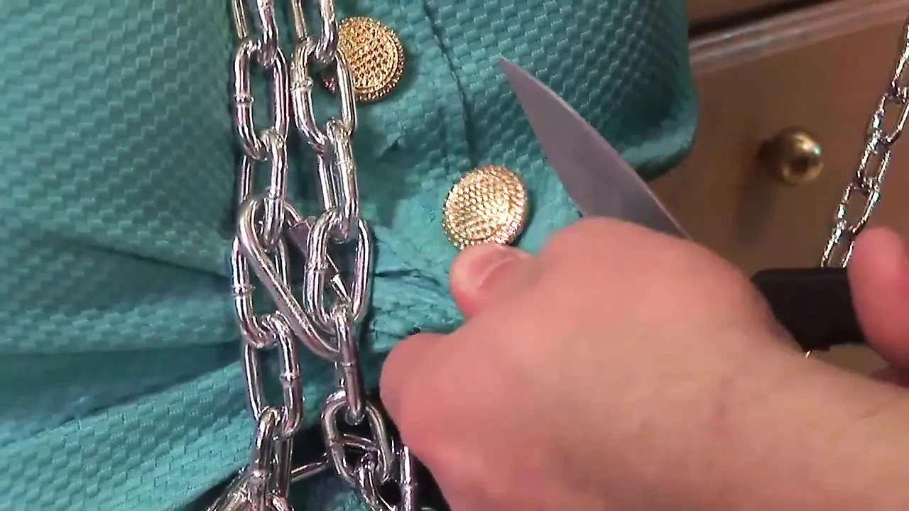 Big boobs in bondage fucking in the kitchen