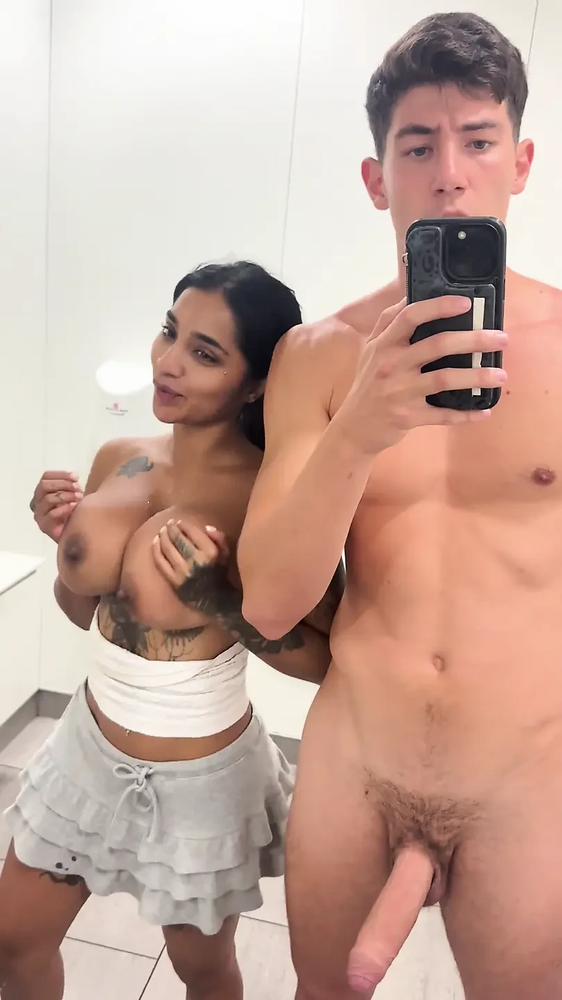 Sex in the Airport Bathroom with My Husband Huge Facial Cum