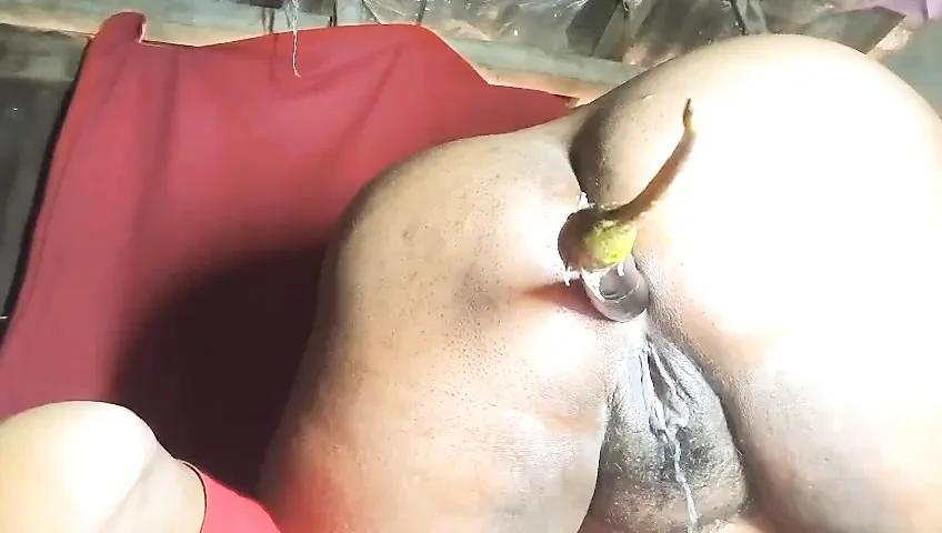 I had fun by inserting double eggplants from the back side