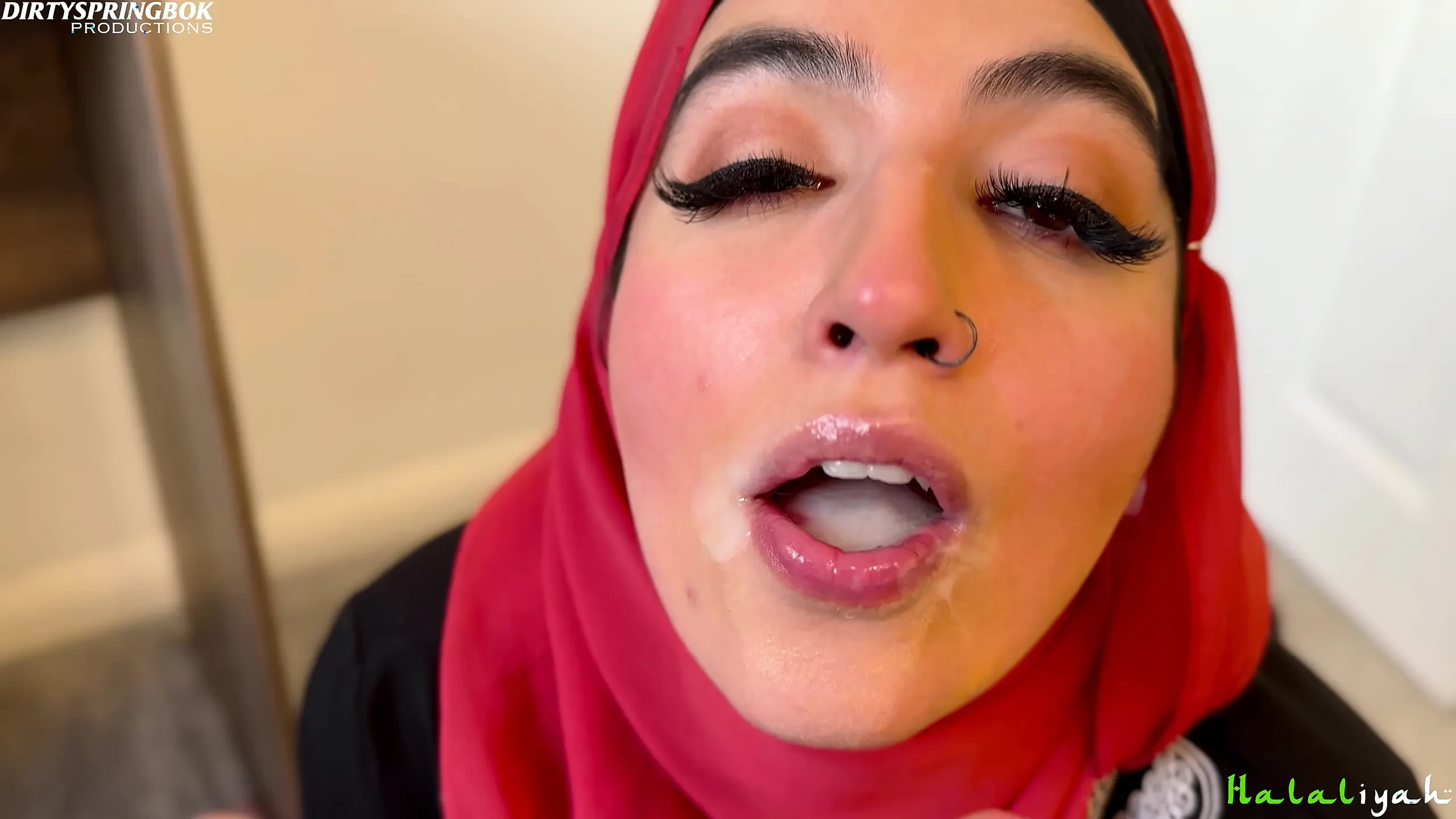 Aaliyah Yasin Tries Not to Swallow Her Stepbrothers Cum