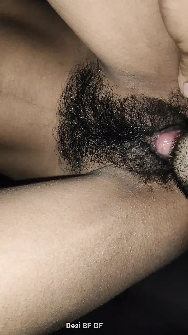 Sucking Hairy Creamy pink pussy of my girlfriend and playing with pussy boobs