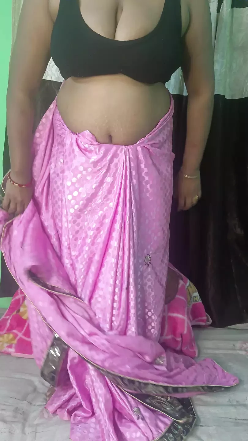 Sruti bhabi in sharee Fully naked and fingering herself on the bed