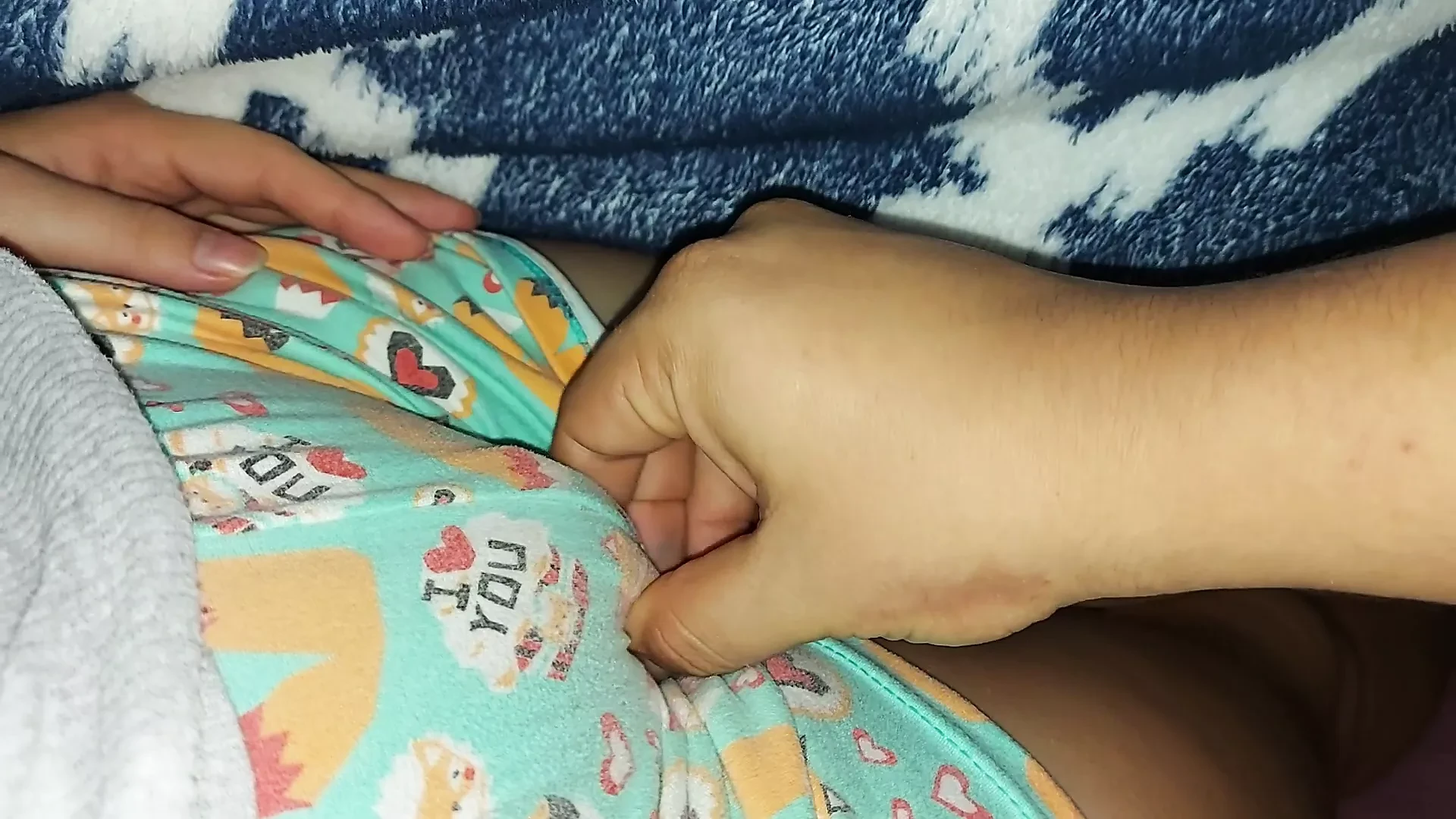 Indian STEPSISTER touching her pussy under the covers