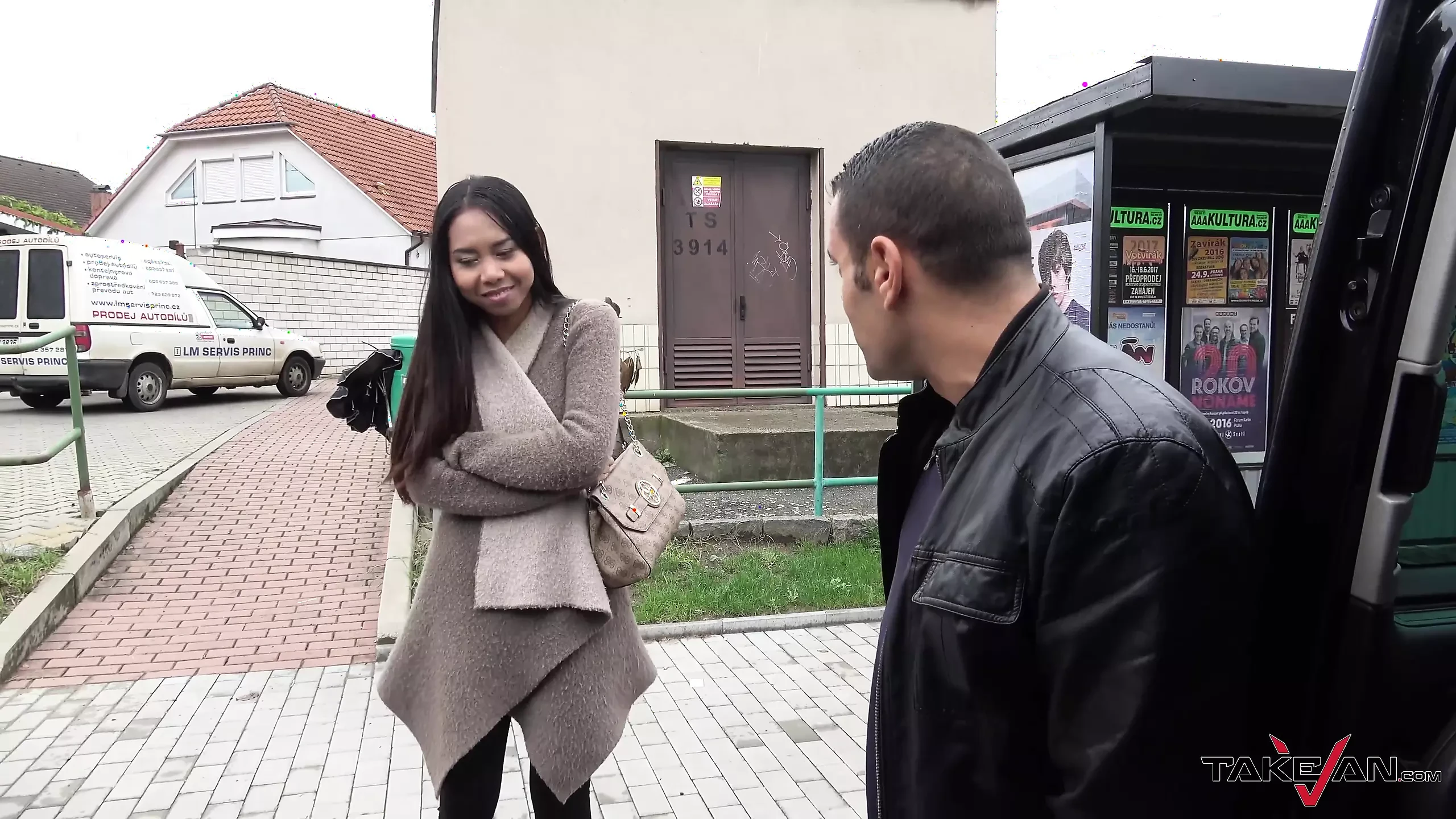 Asian babe need a lift which horny dude in van love to give