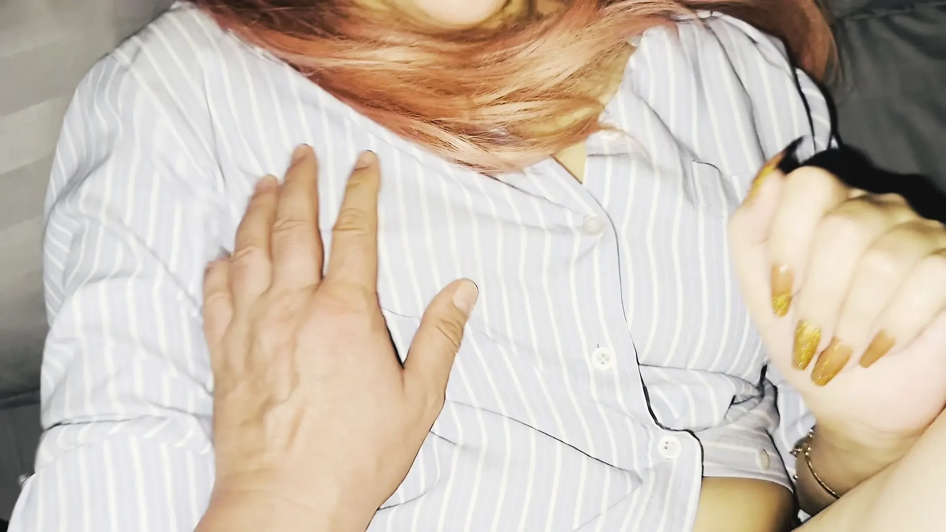 After a long separation, I finished my stepmother's panties. Mutual handjob ended with a hard orgasm!